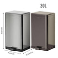 20L Foot Pedal Rubbish Bin with Lid, Household Trash Can - Stainless Steel - view 4