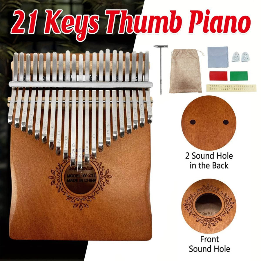 21 Key Beginner Thumb Piano Portable Kalimba for Kids and Adults Music Practice