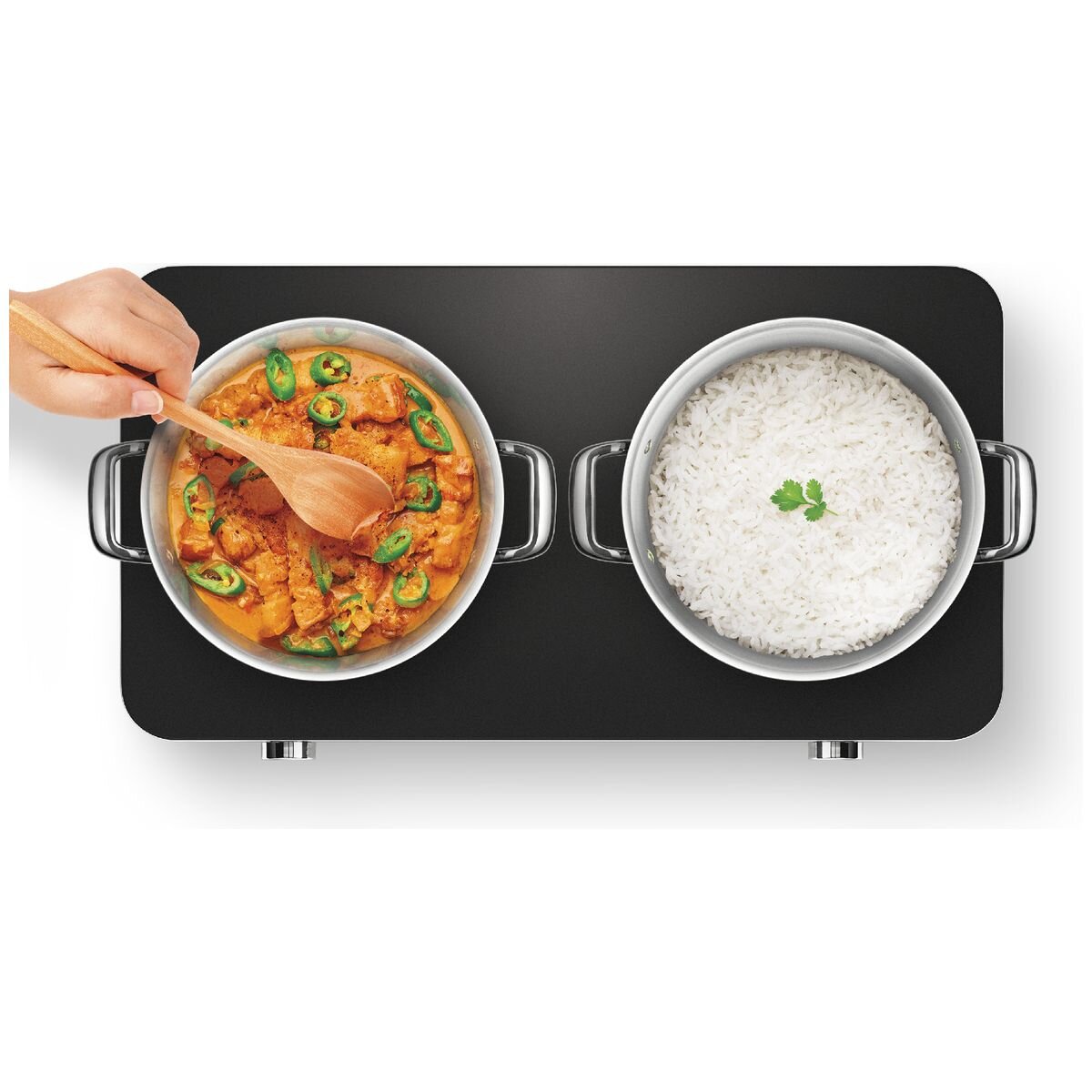Breville Quick Cook dual zone induction cooker - 2400W, sixteen power levels, matte black - LIC700MTB2IAN1