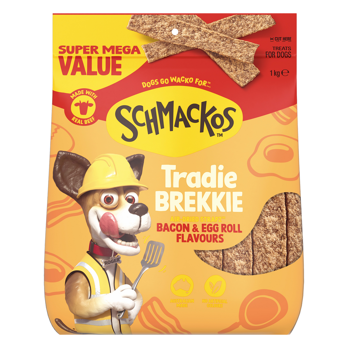Schmackos Tradie Brekkie Dog Treat - 1kg - Meat-Based - Nutritious Snack - SuperSaverAU - view 1
