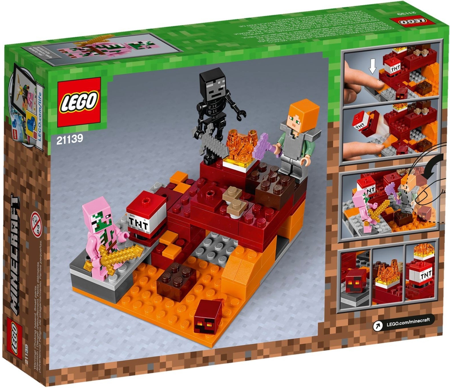 LEGO 21139 Nether Fight: Minecraft Alex vs. Zombie Pigman - SuperSaverAU - view 1