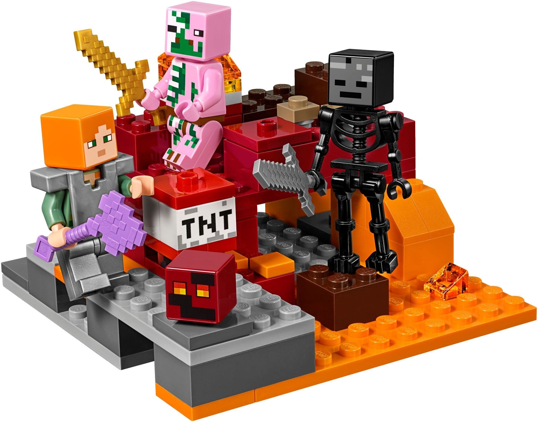 LEGO 21139 Nether Fight: Minecraft Alex vs. Zombie Pigman - SuperSaverAU - view 2