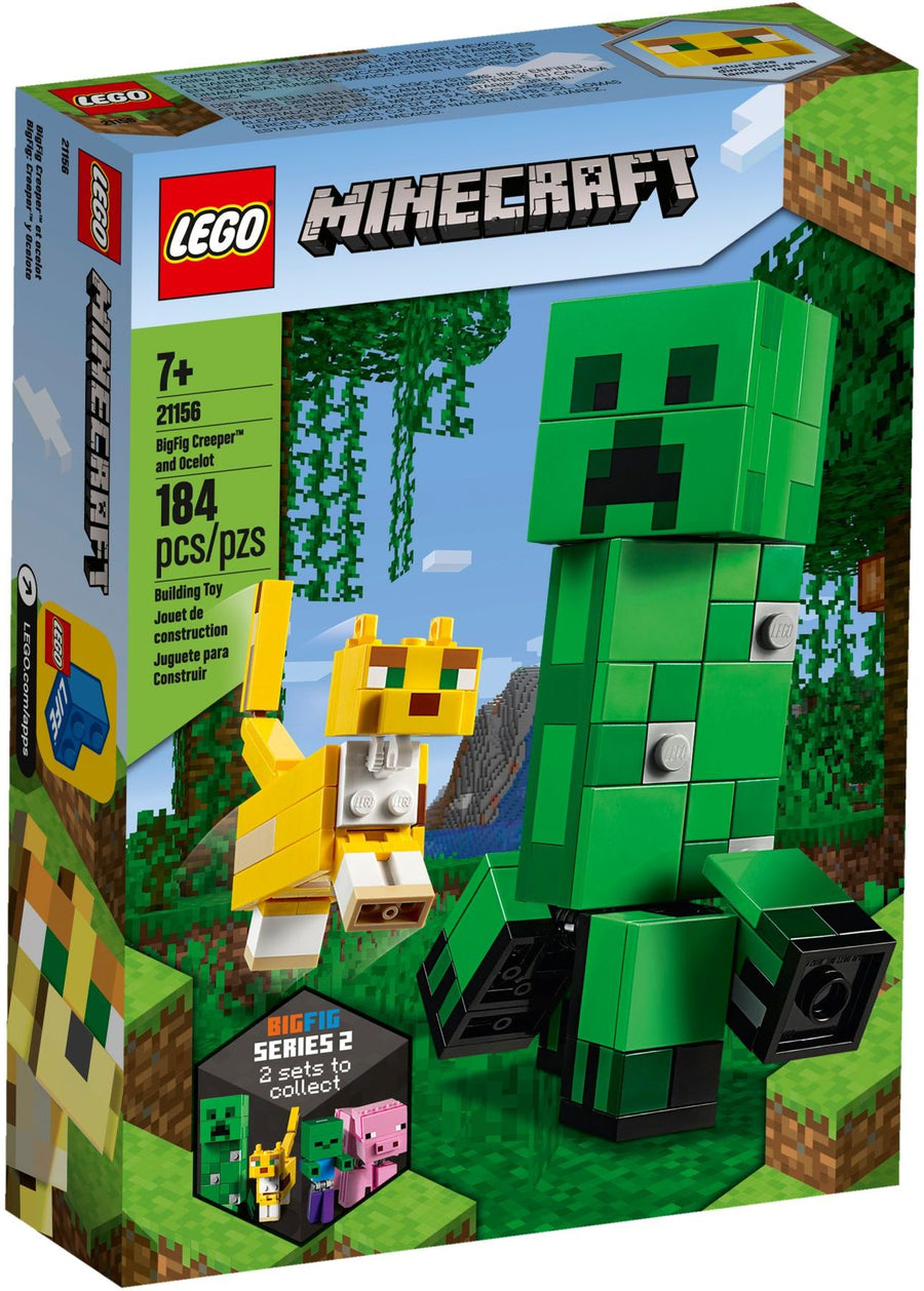 LEGO 21156 BigFig Creeper & Ocelot Minecraft Figures - SuperSaverAU - view 1