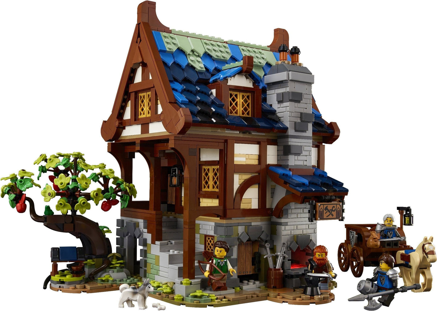 LEGO 21325 Medieval Blacksmith Set: Build a 3-Level Smithy