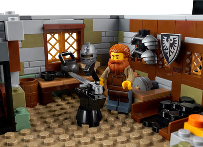 LEGO 21325 Medieval Blacksmith Set: Build a 3-Level Smithy
