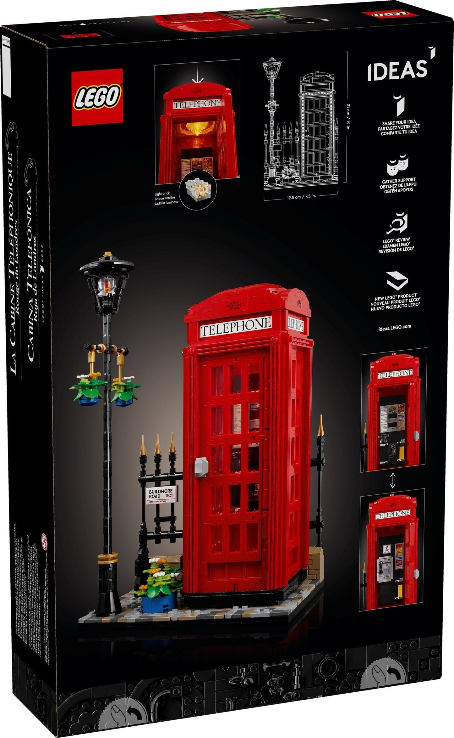 LEGO IDEAS Series 21347 Red London Telephone Box- Auzzi Store