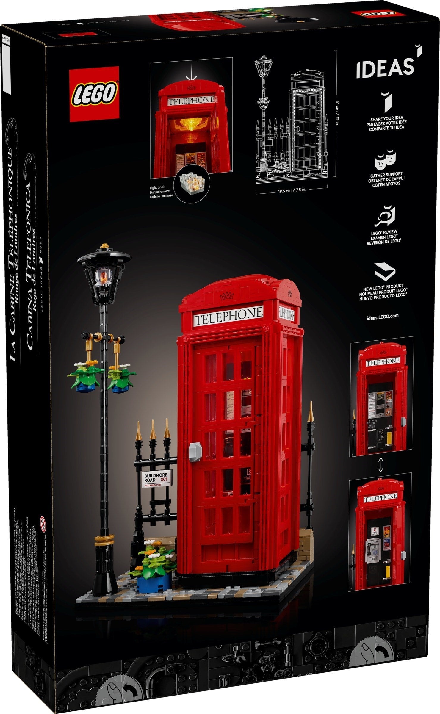 LEGO IDEAS Series 21347 Red London Telephone Box- Auzzi Store