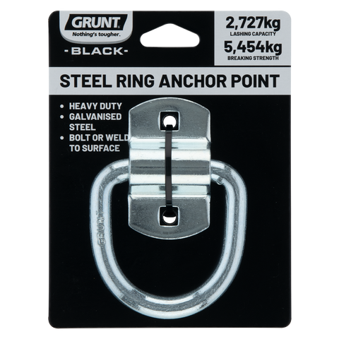 Grunt Heavy Duty Ring Anchor Point, Galvanised Steel, Silver