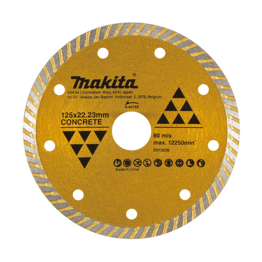Makita 125mm Diamond Blade Turbo A-84159 - Solid Diamond Disc - Efficient Cutting - SuperSaverAU - view 1