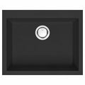 Artusi Granitek single bowl sink - Black, top or undermount, made in Italy - AGS611B
