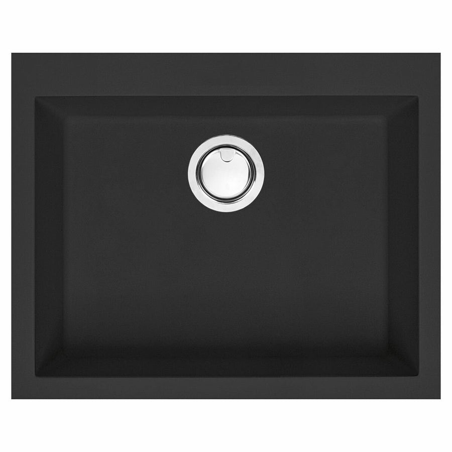 Artusi Granitek single bowl sink - Black, top or undermount, made in Italy - AGS611B