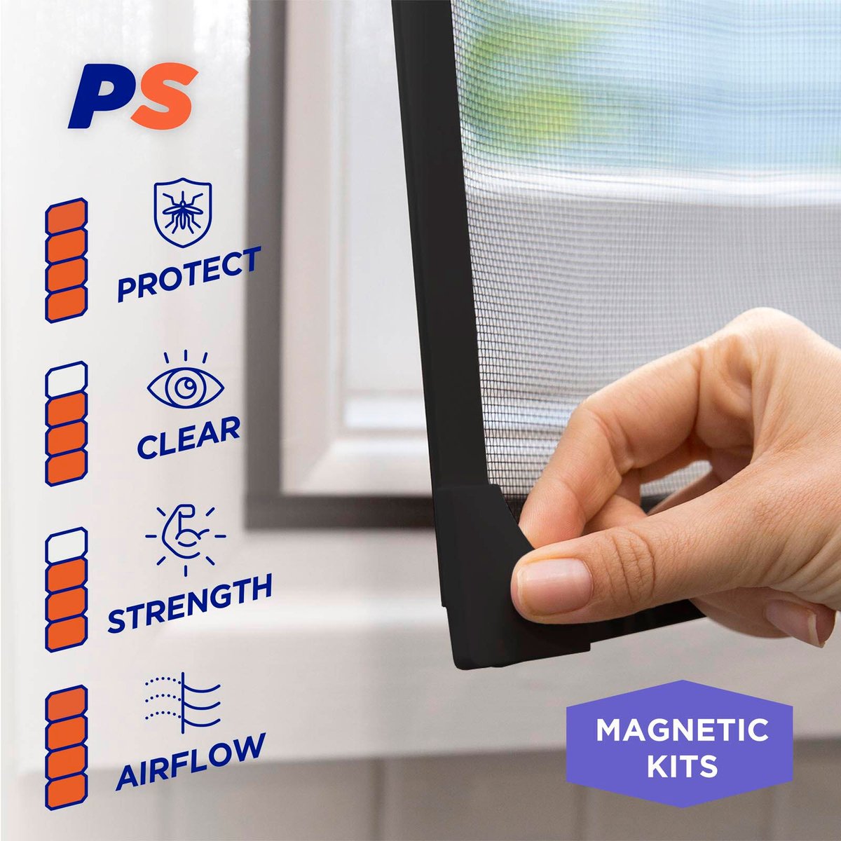 Permastik Magnetic Insect Screen Kit - 1.2m x 1m - Black - UV Resistant - SuperSaverAU - view 4
