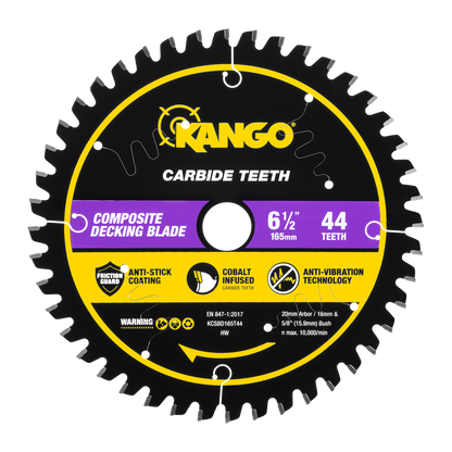 Kango Composite Decking Circular Saw Blade 165mm 44T - Clean Cuts - Durable