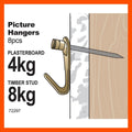 Everhang Picture Hanging - 8kg - Brass Plated - 8 Pack - SuperSaverAU - view 3