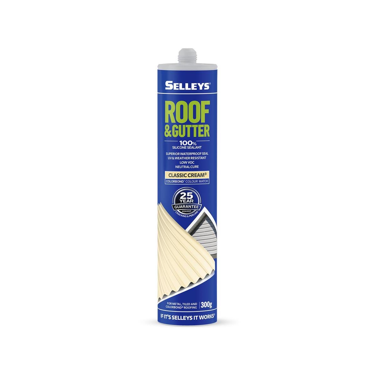 Selleys Classic Cream Roof and Gutter Sealant 300g - Waterproof, UV Resistant - SuperSaverAU - view 1