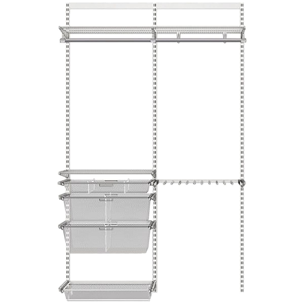 Elfa Advanced 1253mm Wardrobe Pack - White E-Poxy Bonded Steel - 10 Year Warranty - 11993