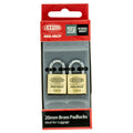 Lockwood 20mm Solid Brass 110 Series Padlocks - 2 Pack