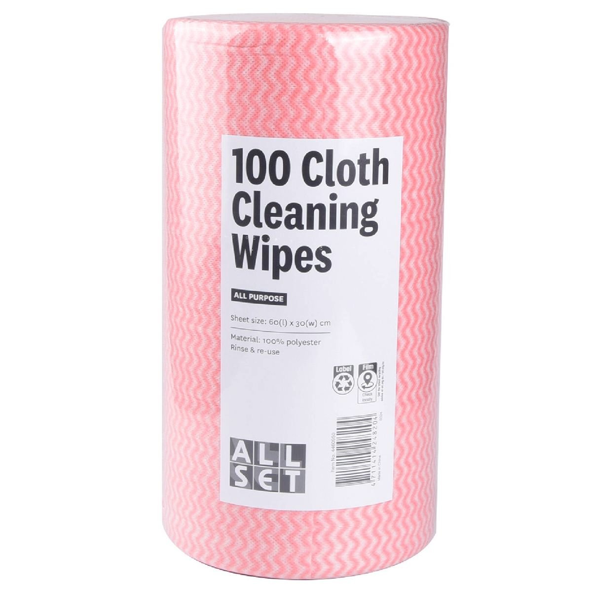 All Set All Purpose Wipes 60 x 30cm Polyester Highly Absorbent - SuperSaverAU - view 1