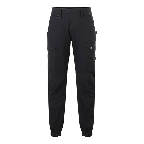 Citeco Black Cuffed Cargo Ripstop Pants - 235gsm Stretch Ripstop, Size 92R