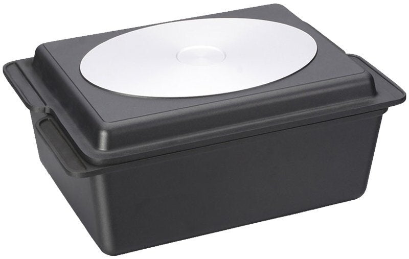 ILVE Cast Iron Baking Dish with Lid and Griddle Plate - Black Finish, Suits ILVE Ovens - IVGP01