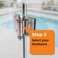 ProtectorAl Black Poly & 316 Stainless Glass to Glass Gate Latch 126 x 138 x 105mm