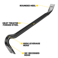 Kango 450mm Wrecking Bar - Demolition Tool - Heat-Treated Steel - Nail Extractor - SuperSaverAU - view 2