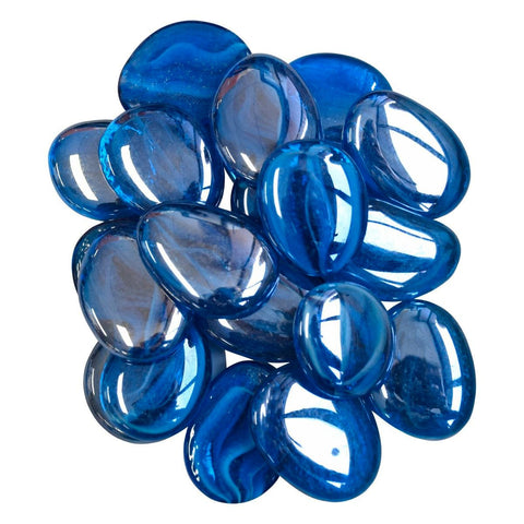 Tuscan Path Aqua Glass Decorative Pebbles 1kg 45mm 50mm Indoor Outdoor - SuperSaverAU - view 1