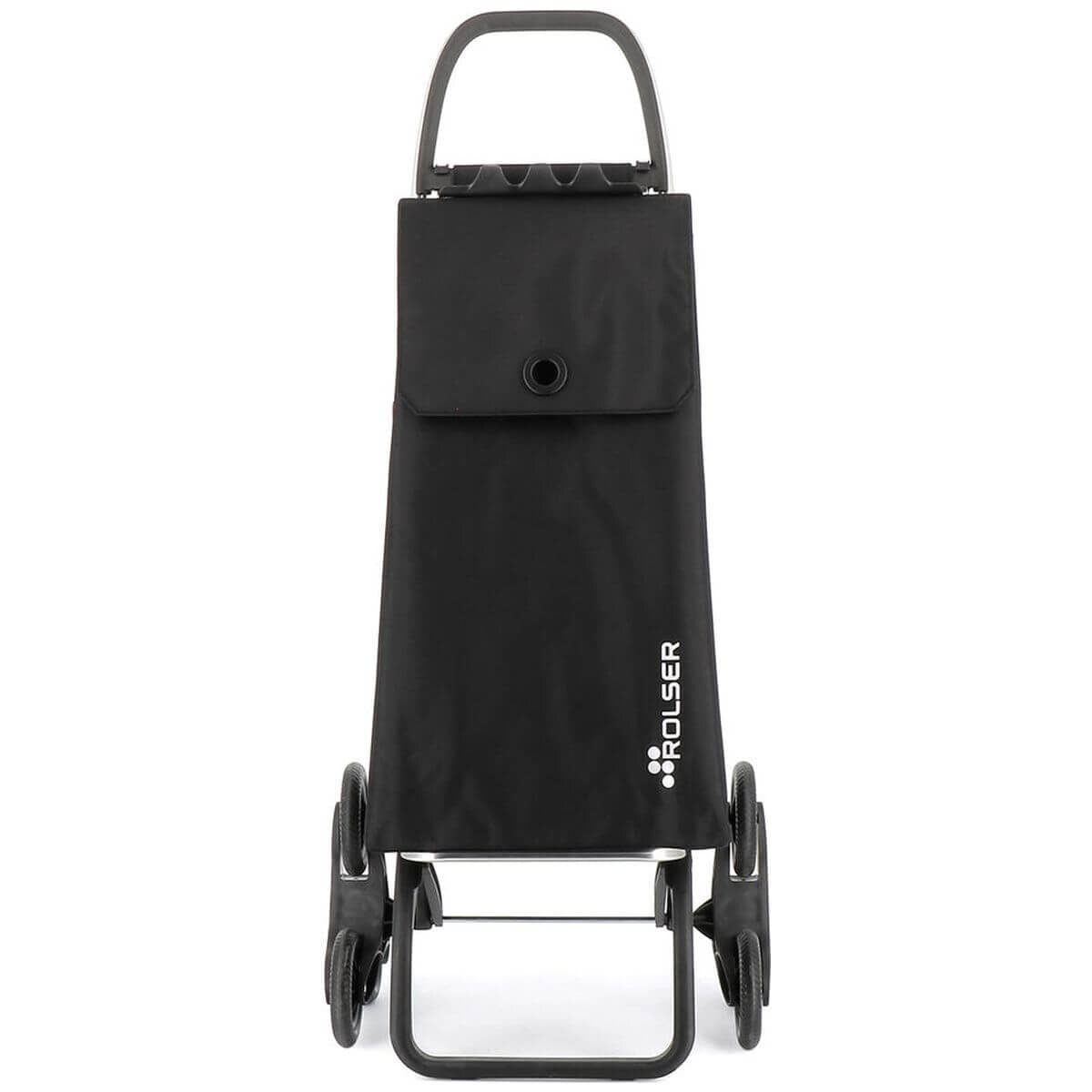 Rolser Akanto 6-Wheel Folding Shopping Trolley - Aluminium Chassis, Removable Wheels, Black - R-AKA018-1023