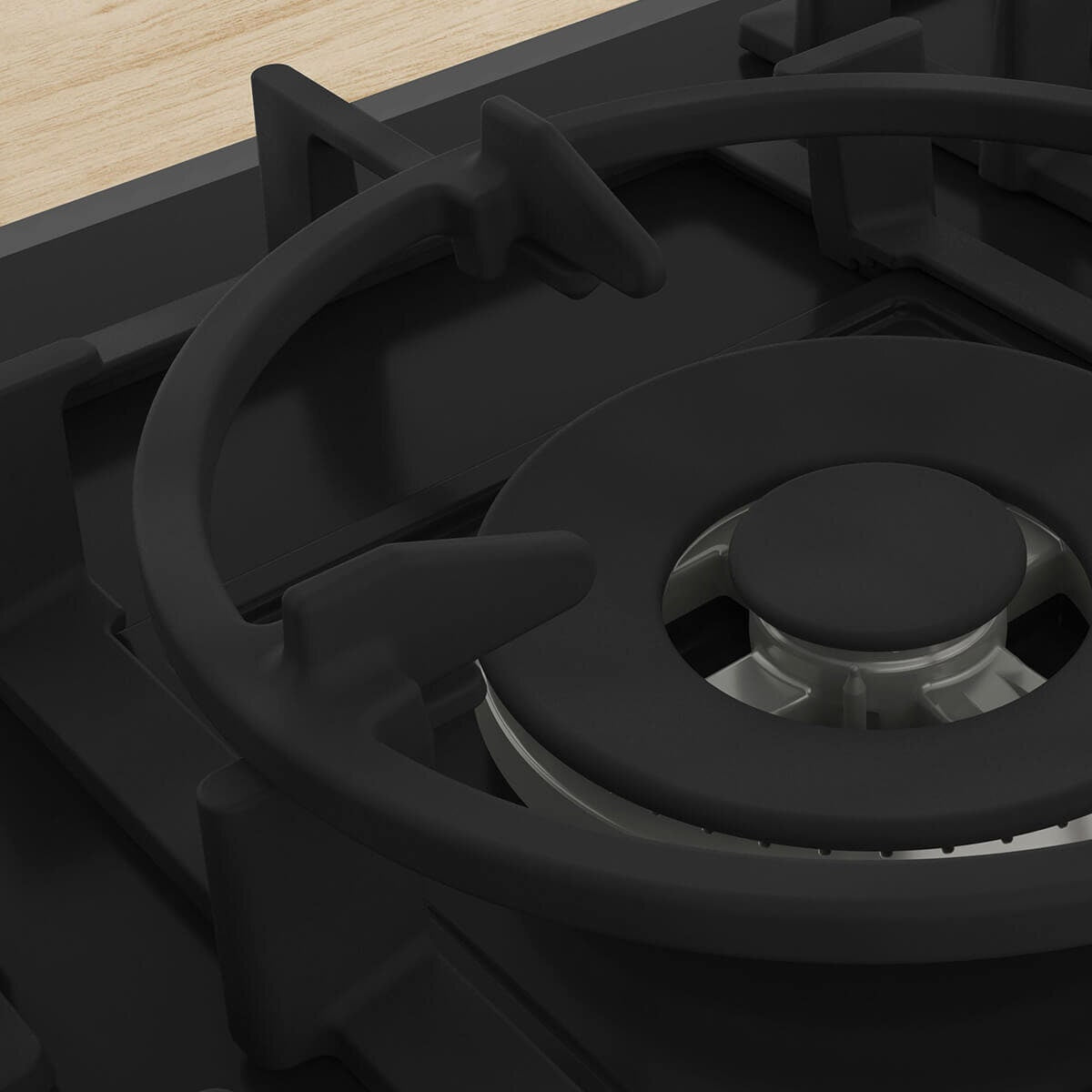 Bosch 90cm Series 6 Black Tempered Glass Gas Cooktop - Five Burners, FlameSelect, Wok Burner - PPS9A6B91A