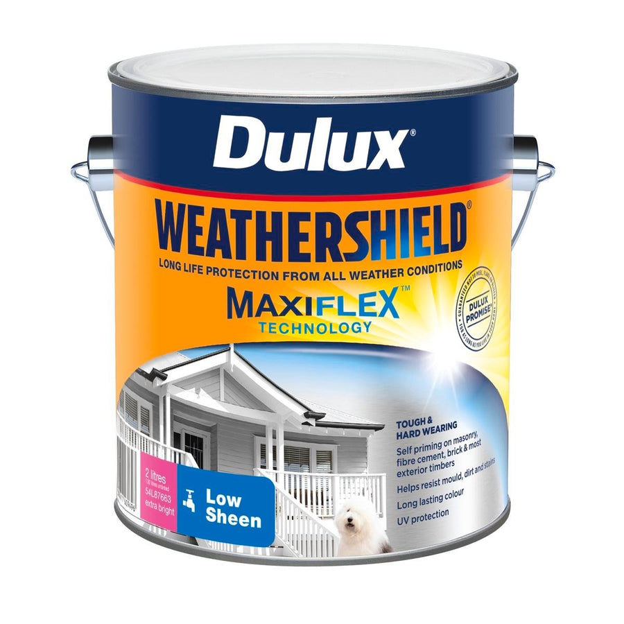 Dulux Weathershield Exterior Paint - 2L - Extra Bright - Low Sheen - SuperSaverAU - view 1