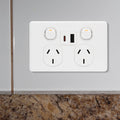 DETA White Matte X6 Double Power Point USB-A + USB-C PD20W Fast Charging 6259CMWH