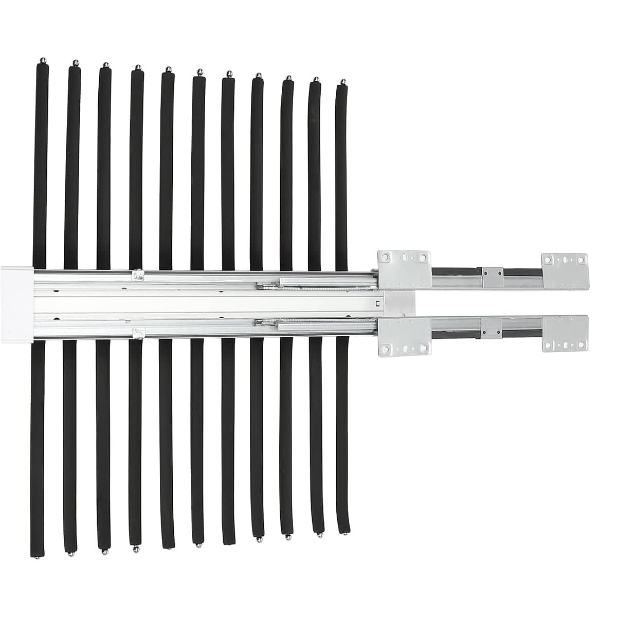 22 Arm Multifunctional Wardrobe Sliding Telescopic Hanger Space Saving Sturdy - Black - view 5