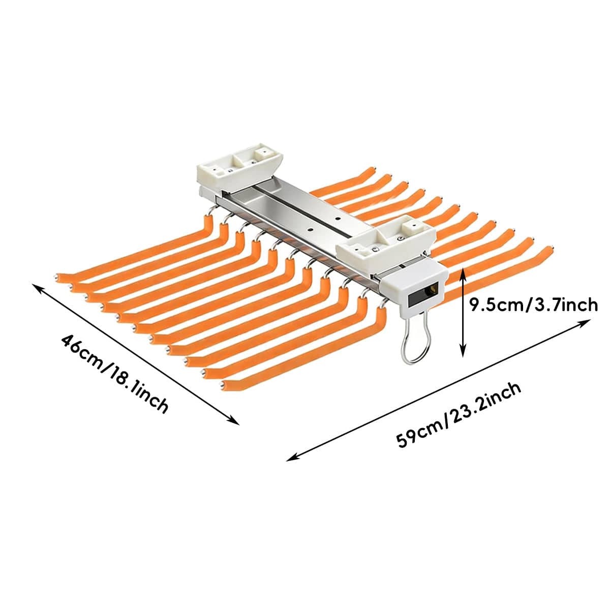 22 Arm Multifunctional Wardrobe Sliding Telescopic Hanger Space Saving Sturdy - Orange - view 4