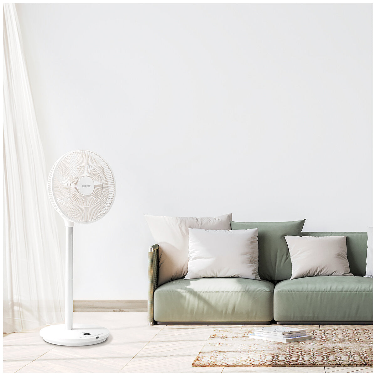 Cuckoo Air Circulator Fan CF-AC1410WH | Remote Control, Turbo Mode, Whisper Quiet, 360° Rotation