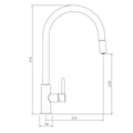 Turner Hastings Naples Pull Out Sink Mixer - Brushed Nickel, Brass, Single Lever Handle - NA302PM-BN