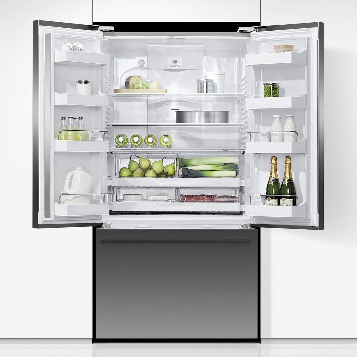 Fisher & Paykel Series 7 569L French Door Fridge - Black Stainless Steel - Ice Maker - RF610ADUB5