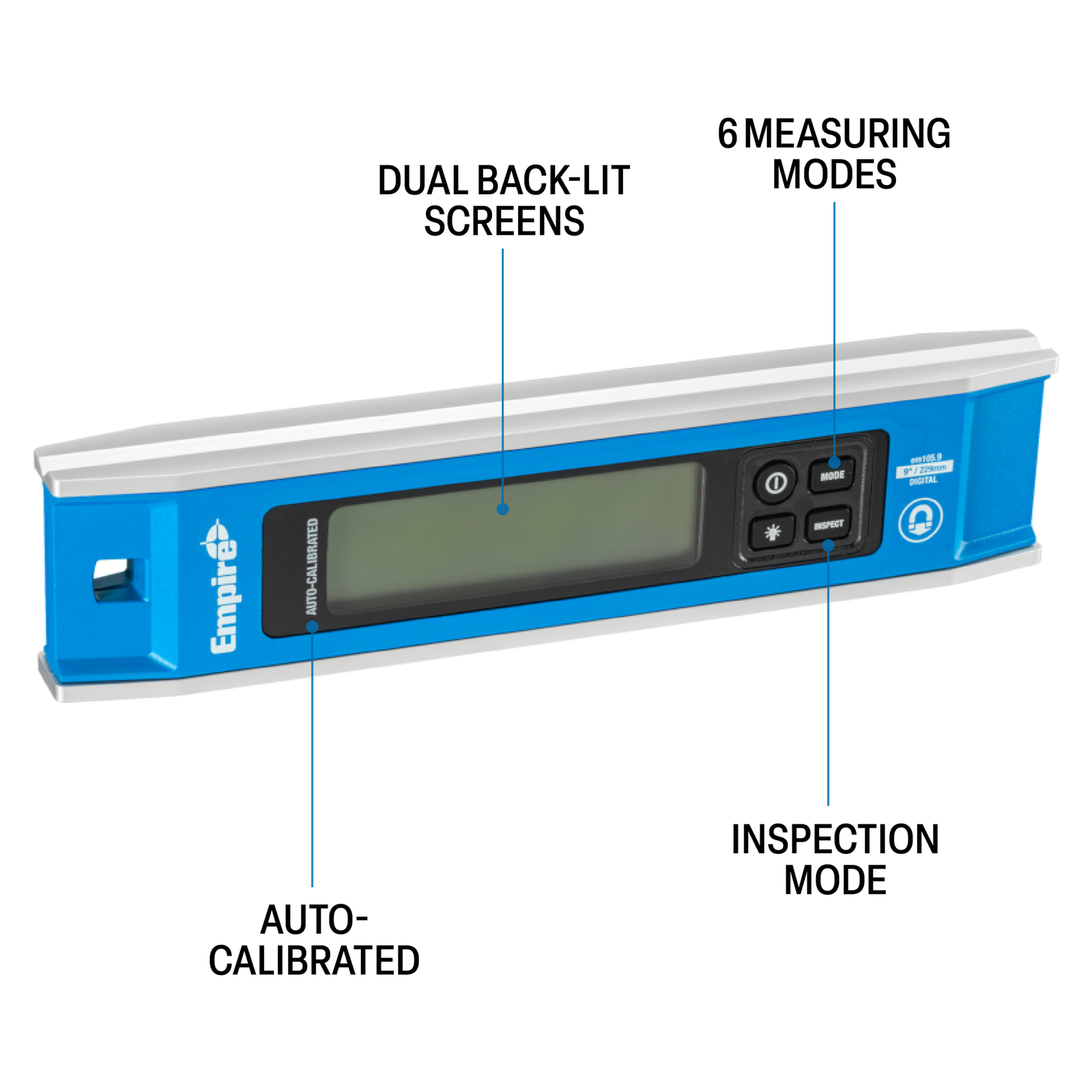 Empire 225mm Magnetic Digital Torpedo Level EM105.9