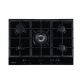 Brohn 70cm Natural Gas Cooktop - Black Tempered Glass, Five Burners, Triple Crown Wok Burner - BRG7000BLK