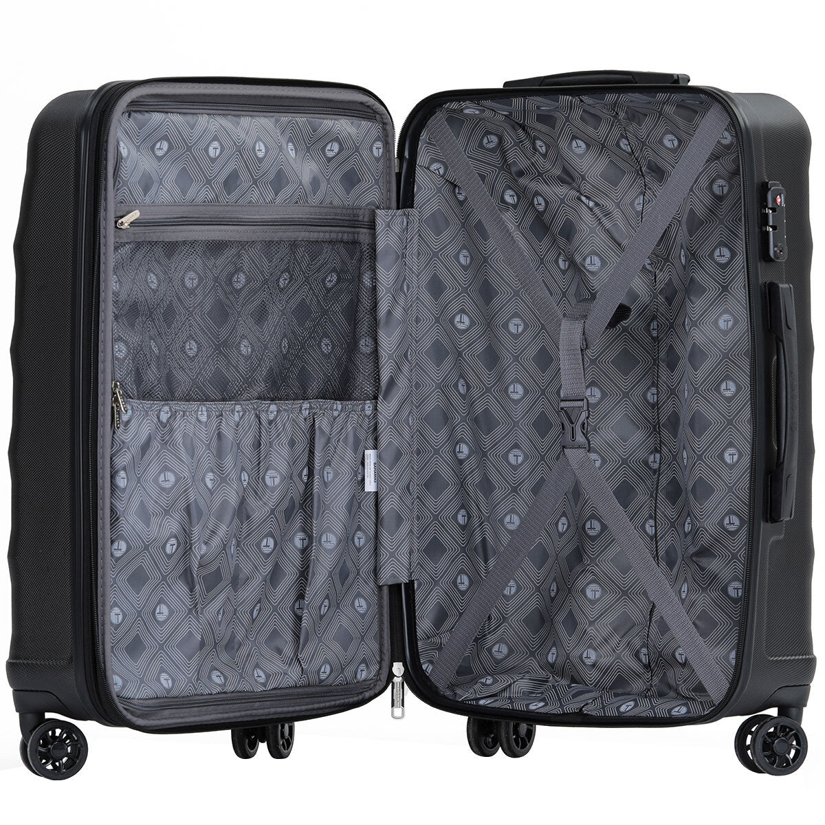 Tosca Bahamas Luggage 3 Piece Set Black - Lightweight ABS, TSA Lock, Spinner Wheels - SuperSaverAU - view 9