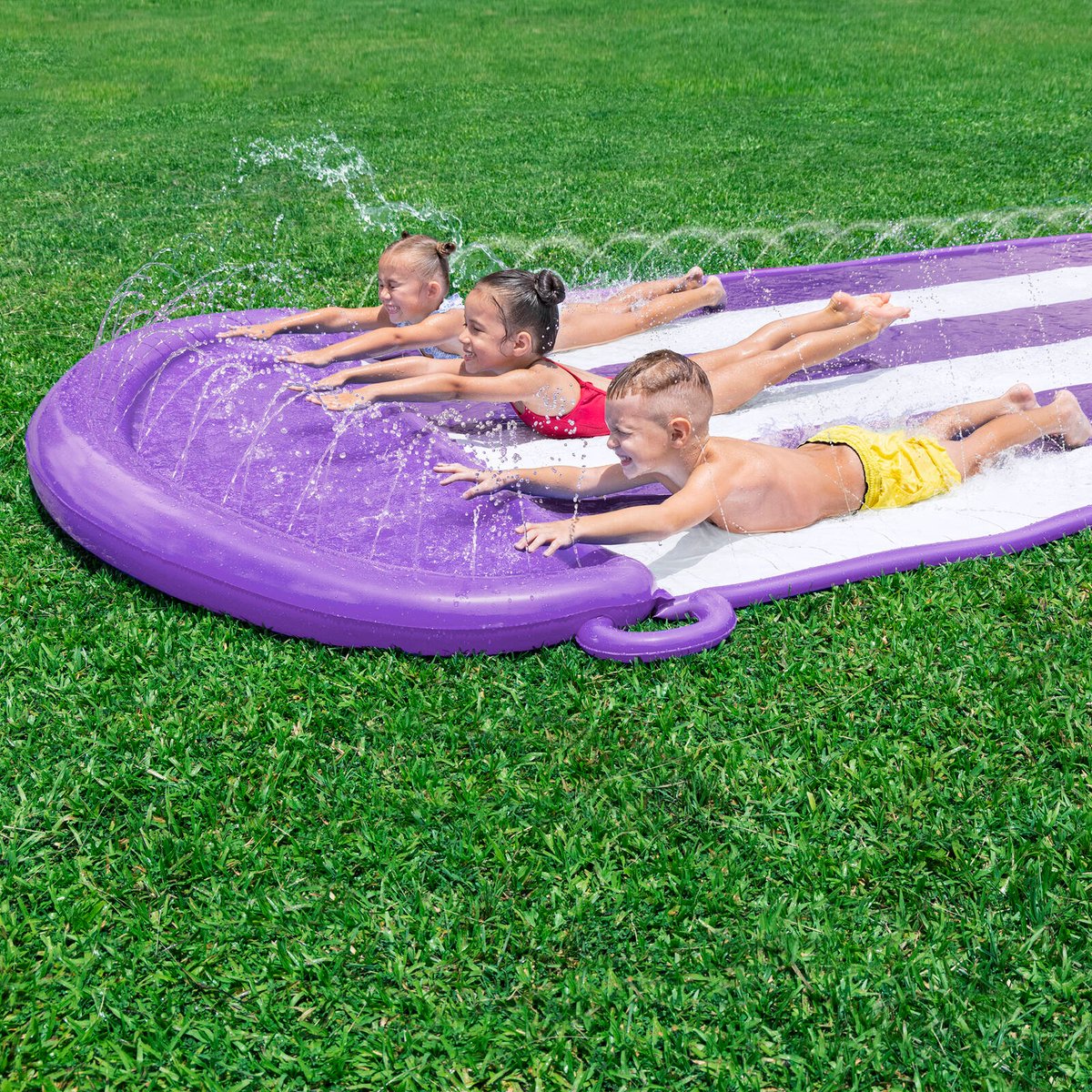 H2OGO! Triple Water Slide - 4.88m - Purple - 3 Lane Racing Fun