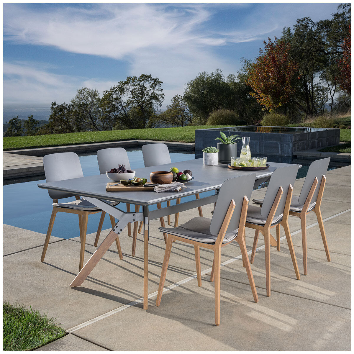 SunVilla Biblos 7-Piece Outdoor Dining Set – Weather-Resistant Wicker & Glass Topped Table with Chairs