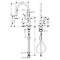 Hansgrohe Pull Out Kitchen Mixer Tap - Matte Black, 5 Star WELS, Adjustable Swivel Range - 72802673