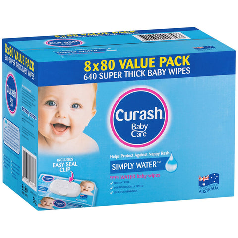 Curash Simply Water Wipes 640 Count - SuperSaverAU - view 1