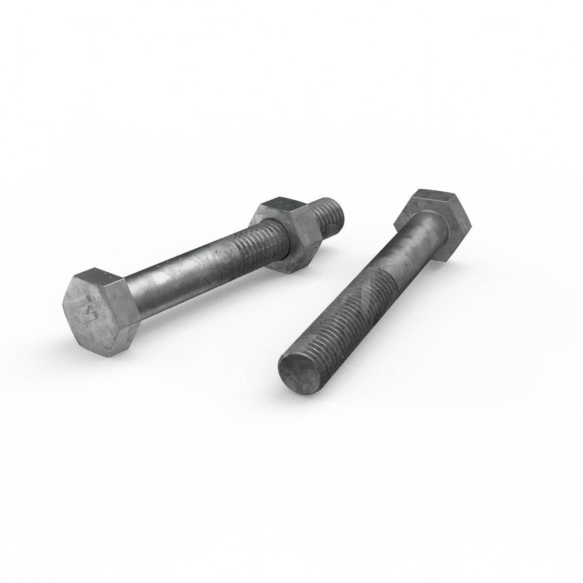 Zenith M10 x 75mm Hot Dip Galvanised Hex Head Bolts and Nuts - Grey - Each - SuperSaverAU - view 1