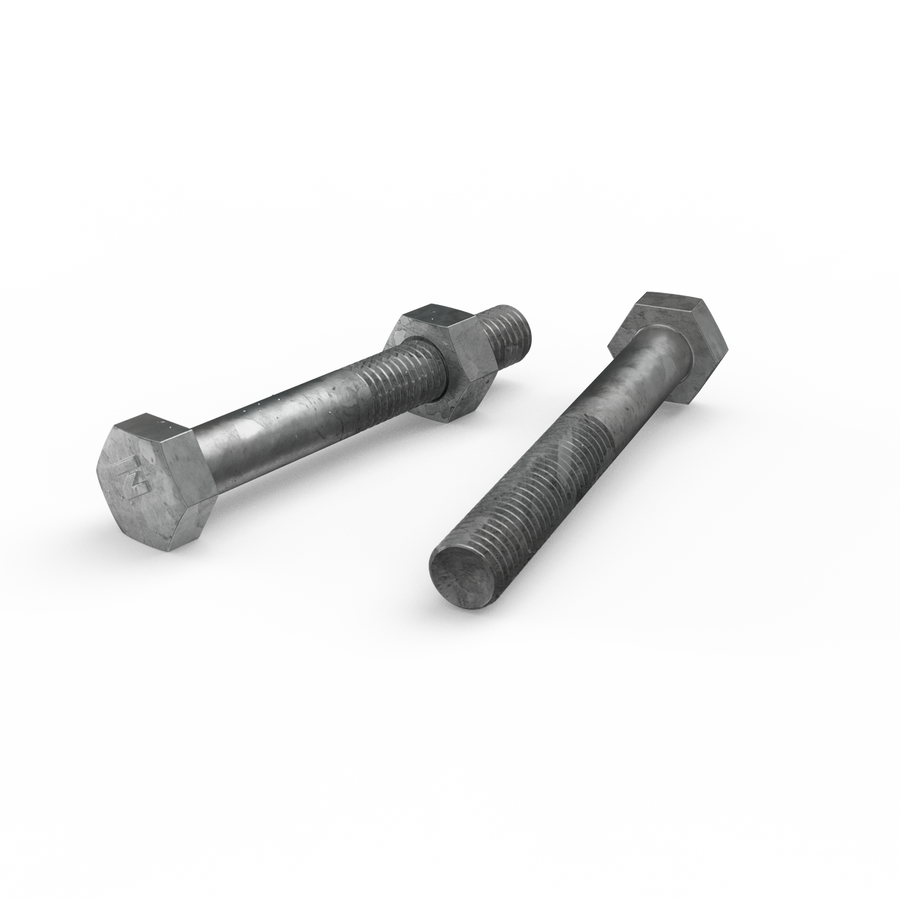 Zenith M10 x 75mm Hot Dip Galvanised Hex Head Bolts and Nuts - Grey - Each - SuperSaverAU - view 1