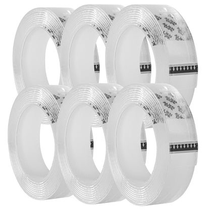 Alien Tape 6 Pack Multipurpose Transparent Nano Adhesive Tape - Reusable, Washable & Strong Grip