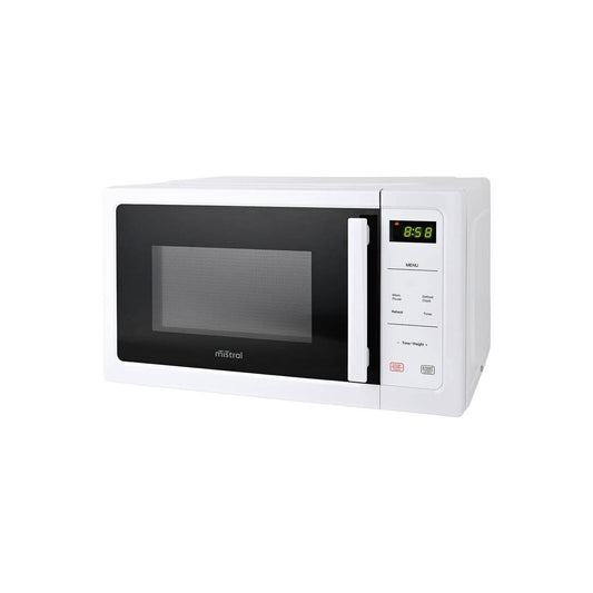 Mistral 25L Digital Microwave - 850W - White - 60-Minute Timer - Child Lock