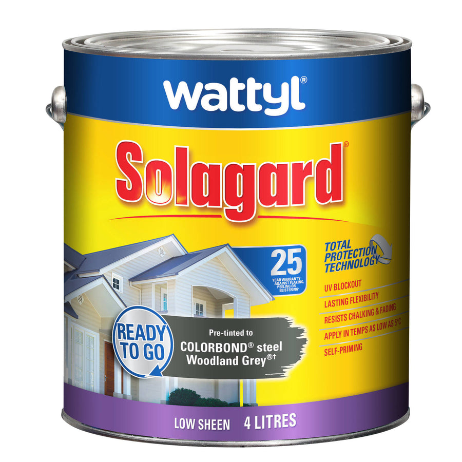 Wattyl Solagard Woodland Grey Low Sheen Pre-Tinted Exterior Paint 4L