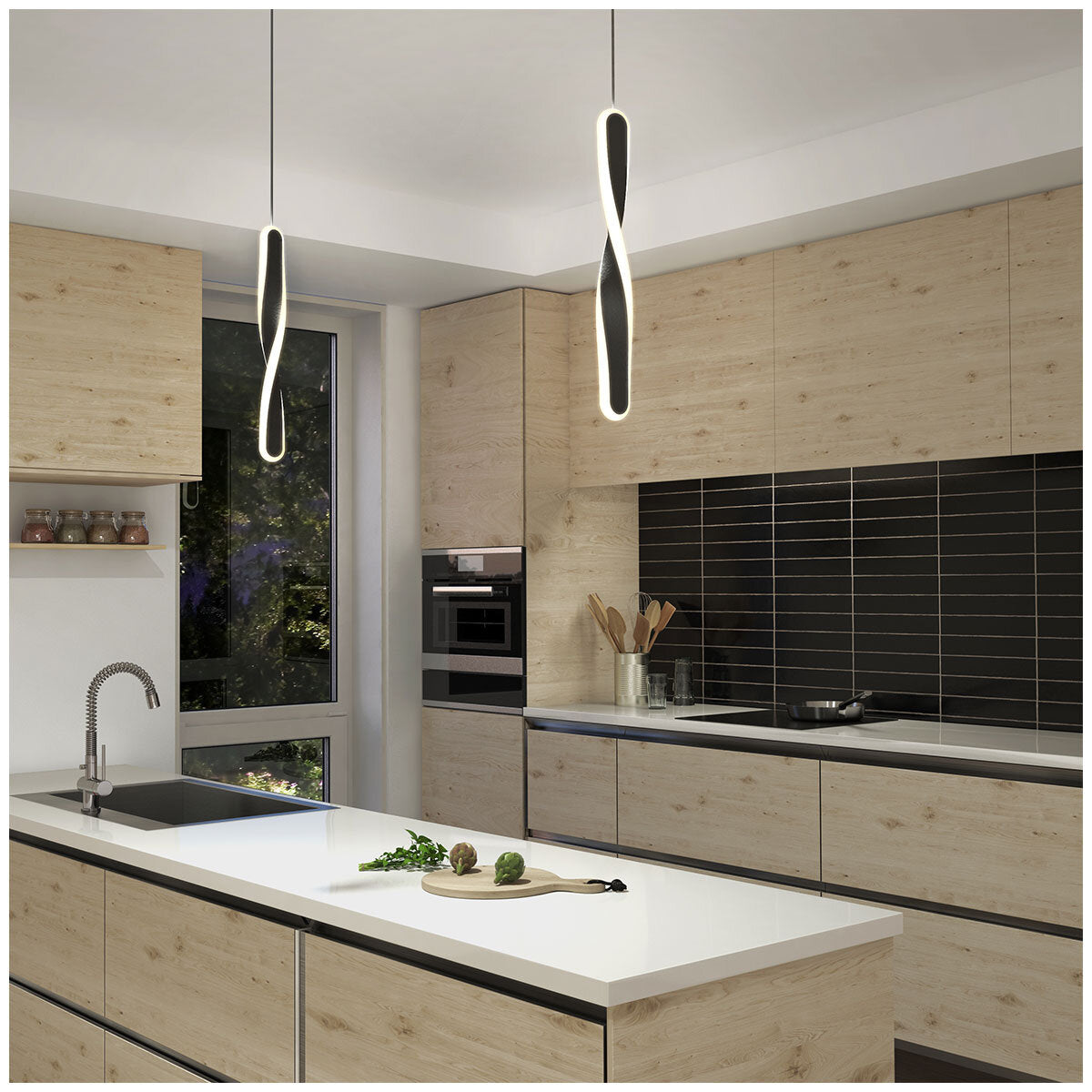 Artika Finley Integrated LED Pendant Light Black
