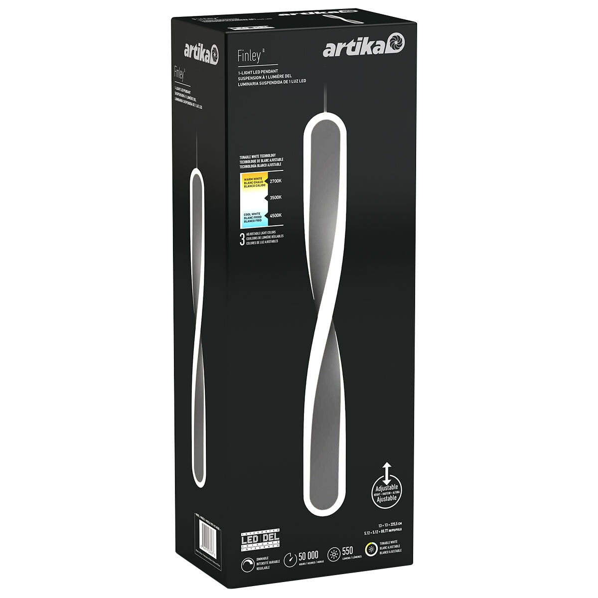 Artika Finley Integrated LED Pendant Light Black